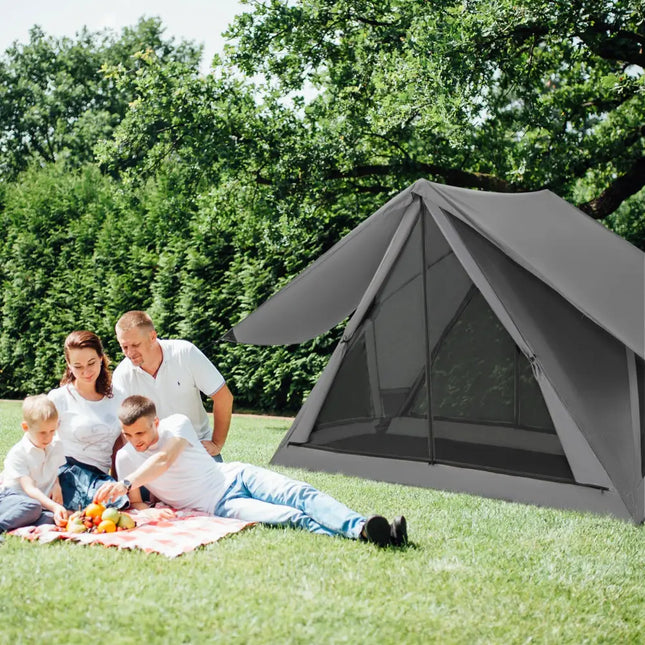 Pop-up Camping Tent for 2-3 People with Carry Bag and Rainfly for Backpacking Hiking Trip-Gray - Gray - Tents