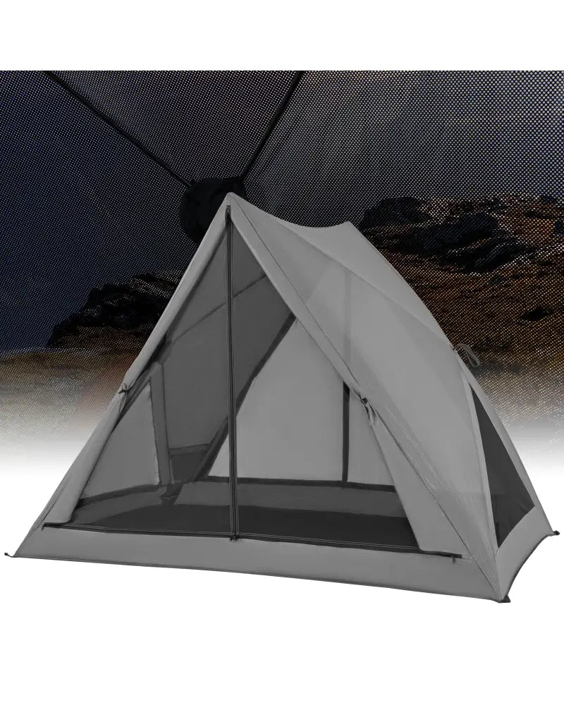 Pop-up Camping Tent for 2-3 People with Carry Bag and Rainfly for Backpacking Hiking Trip-Gray - Gray - Tents