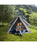 Pop-up Camping Tent for 2-3 People with Carry Bag and Rainfly for Backpacking Hiking Trip-Gray - Gray - Tents