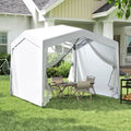 Pop up Canopy Tent wiht 4 Sidewalls Mesh Netting Wheeled Bag-White - White - Canopies