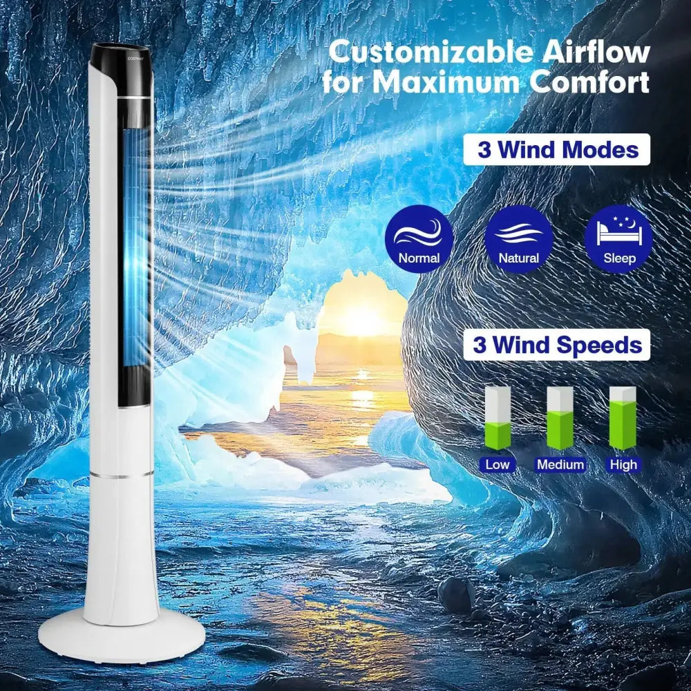 Portable 48 Inches Tower Fan with Remote Control-White Costway