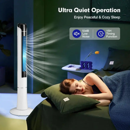 Portable 48 Inches Tower Fan with Remote Control-White Costway