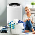 Portable 7.7 lbs Automatic Laundry Washing Machine with Drain Pump - White - Washing Machines
