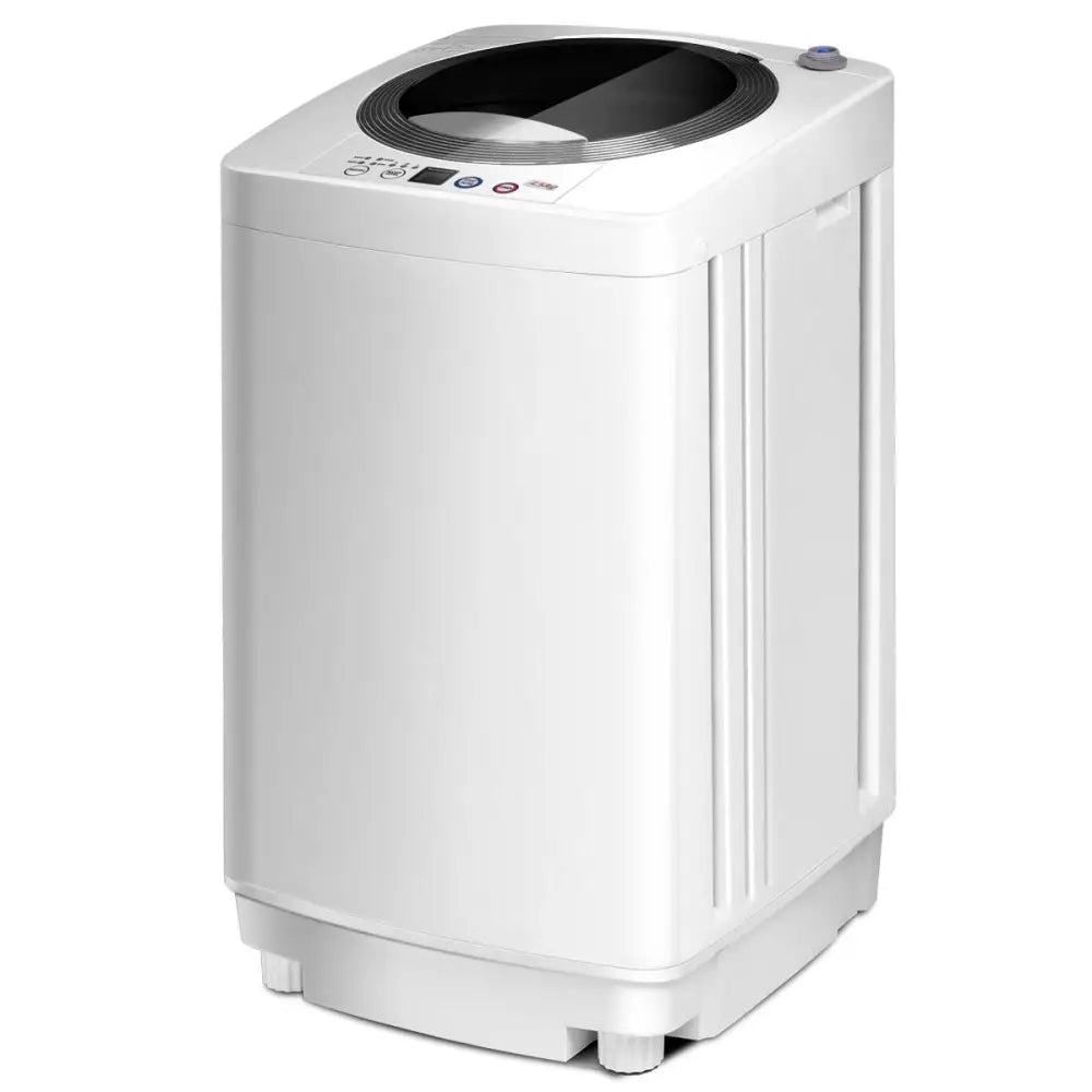 Portable 7.7 lbs Automatic Laundry Washing Machine with Drain Pump - White - Washing Machines