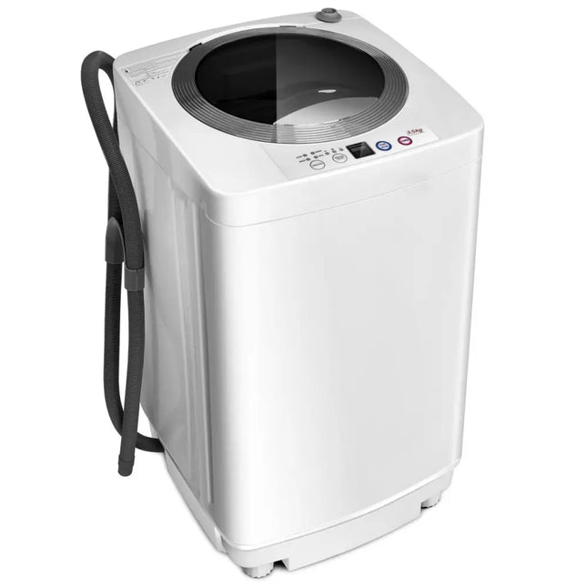 Portable 7.7 lbs Automatic Laundry Washing Machine with Drain Pump - White - Washing Machines