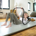 Portable AB Trainer Fitness Crunch Workout Exerciser with Headrest-Black - Black - Benches Racks & Bars