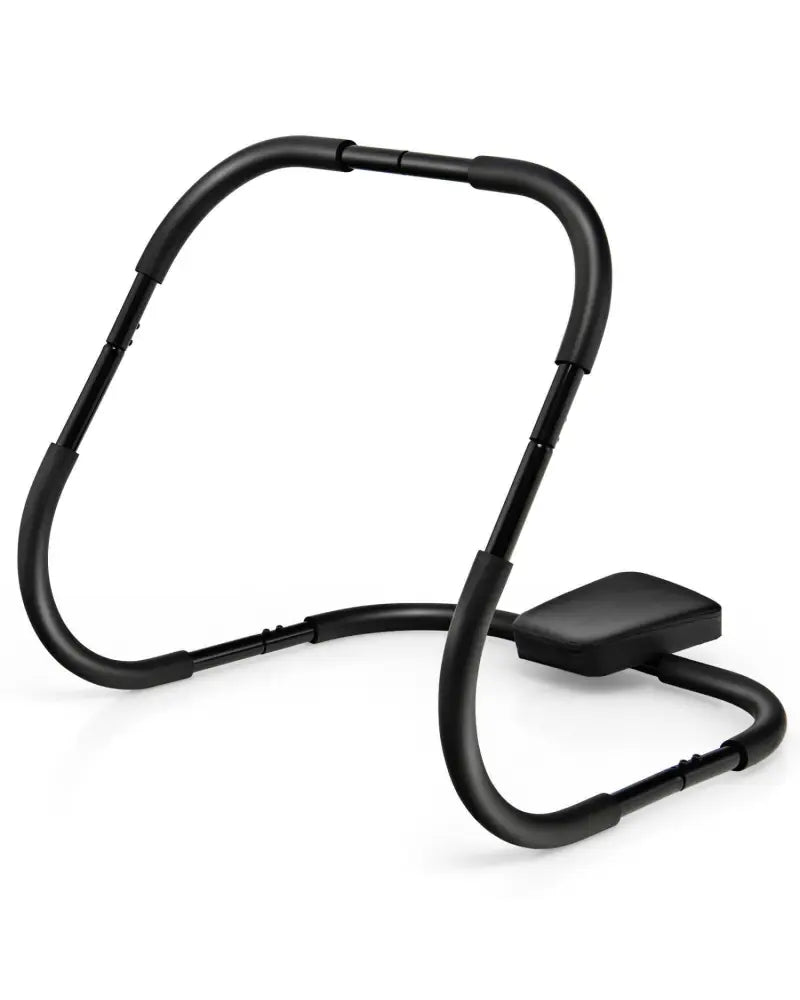 Portable AB Trainer Fitness Crunch Workout Exerciser with Headrest-Black - Black - Benches Racks & Bars