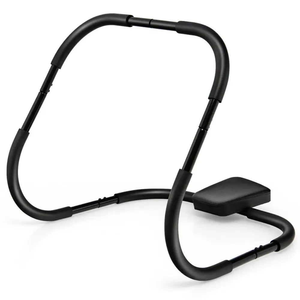 Portable AB Trainer Fitness Crunch Workout Exerciser with Headrest-Black - Black - Benches Racks & Bars