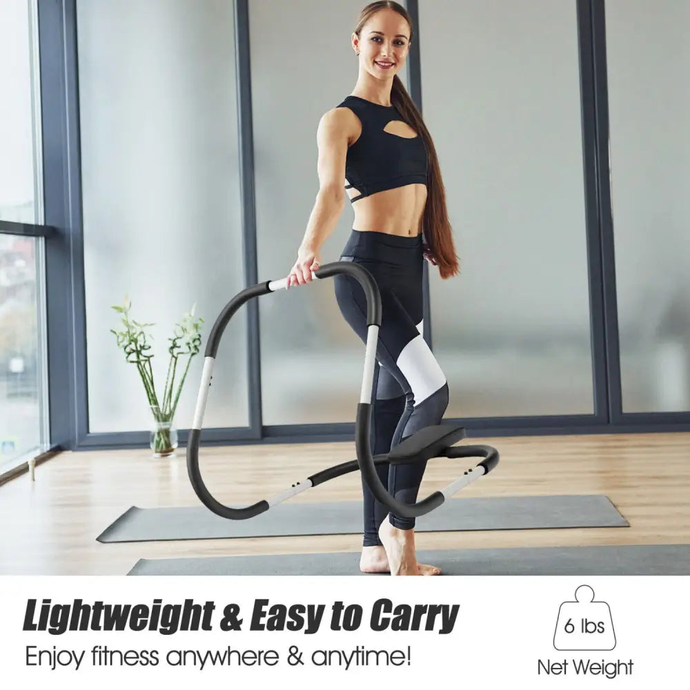 Portable AB Trainer with Headrest and Foam Handle for Office Home Gym-White - White - Benches Racks & Bars
