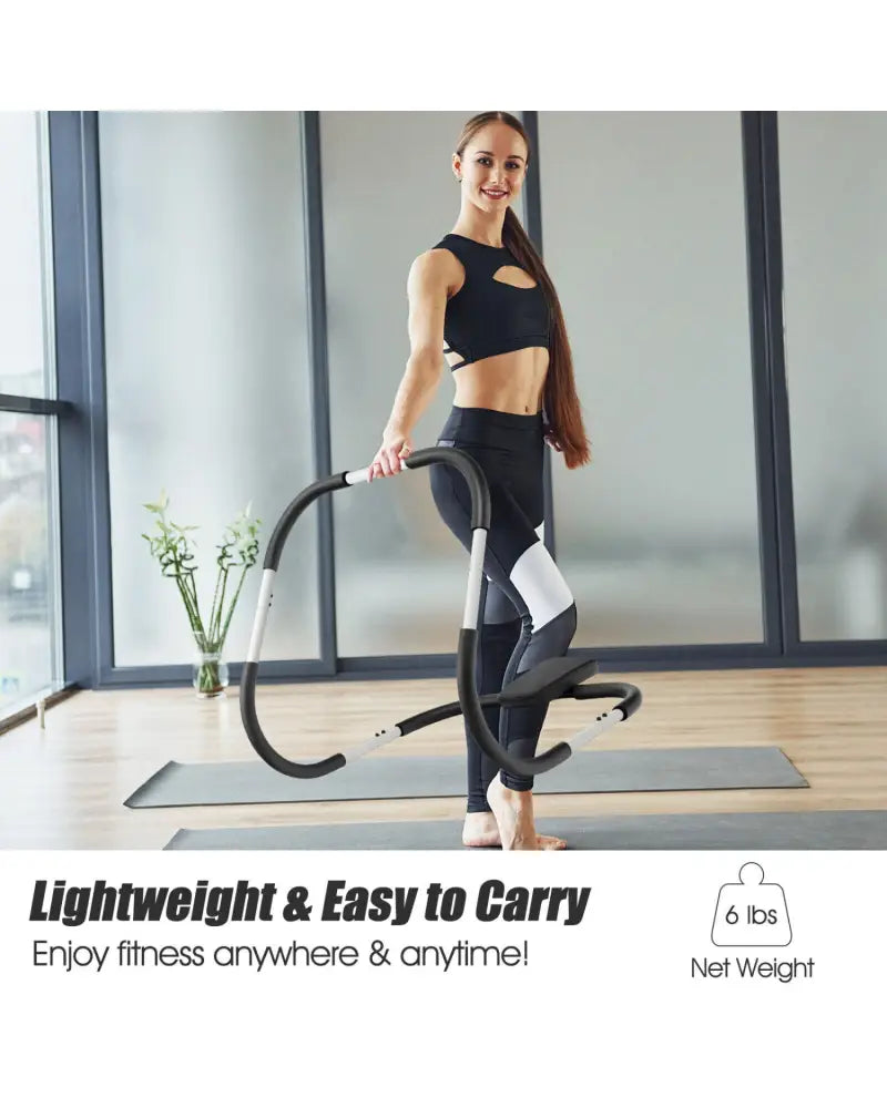 Portable AB Trainer with Headrest and Foam Handle for Office Home Gym-White - White - Benches Racks & Bars