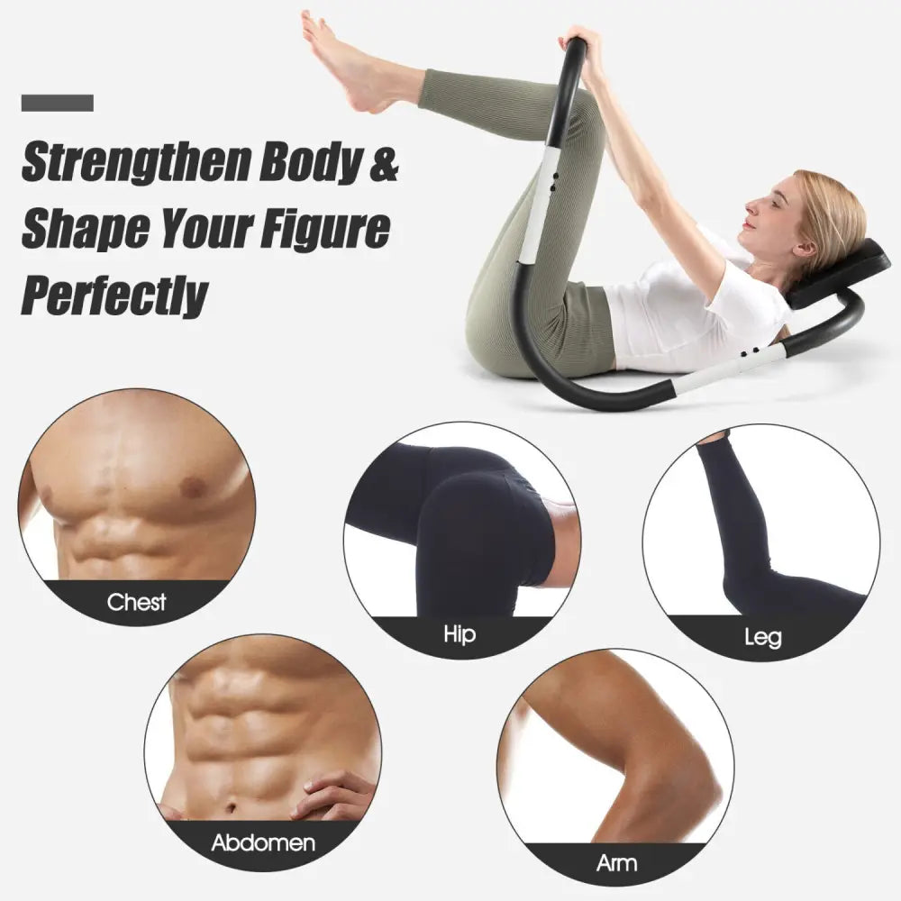 Portable AB Trainer with Headrest and Foam Handle for Office Home Gym-White - White - Benches Racks & Bars