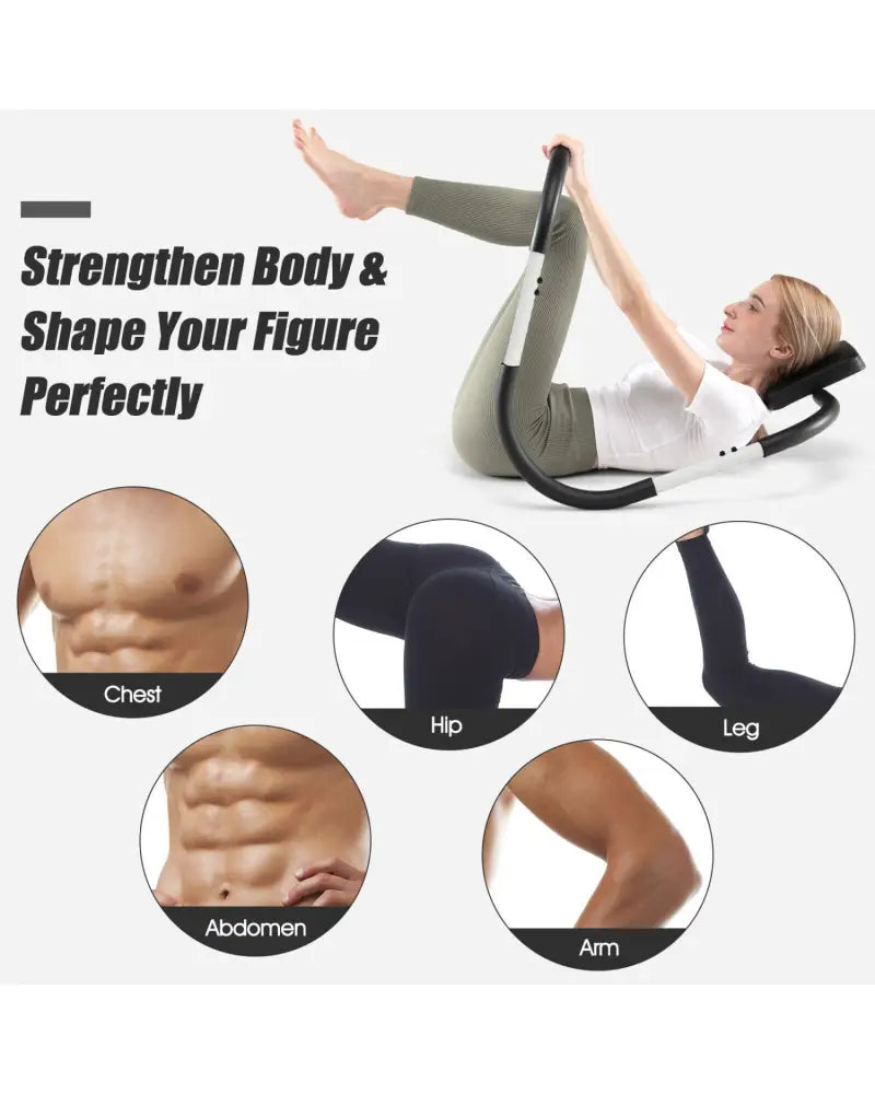Portable AB Trainer with Headrest and Foam Handle for Office Home Gym-White - White - Benches Racks & Bars