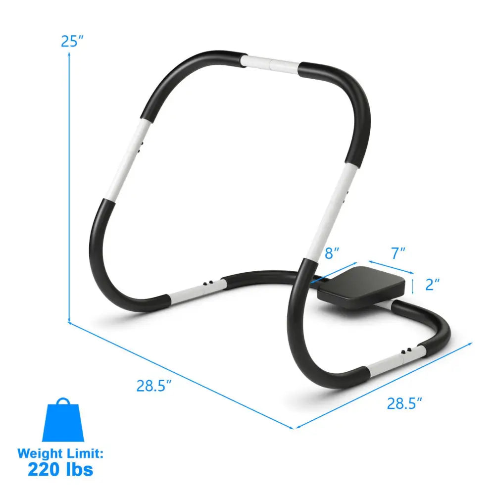 Portable AB Trainer with Headrest and Foam Handle for Office Home Gym-White - White - Benches Racks & Bars