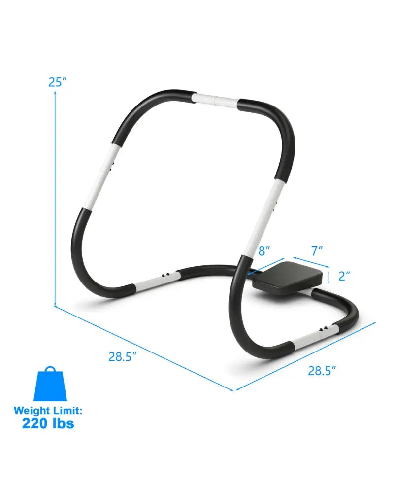 Portable AB Trainer with Headrest and Foam Handle for Office Home Gym-White - White - Benches Racks & Bars