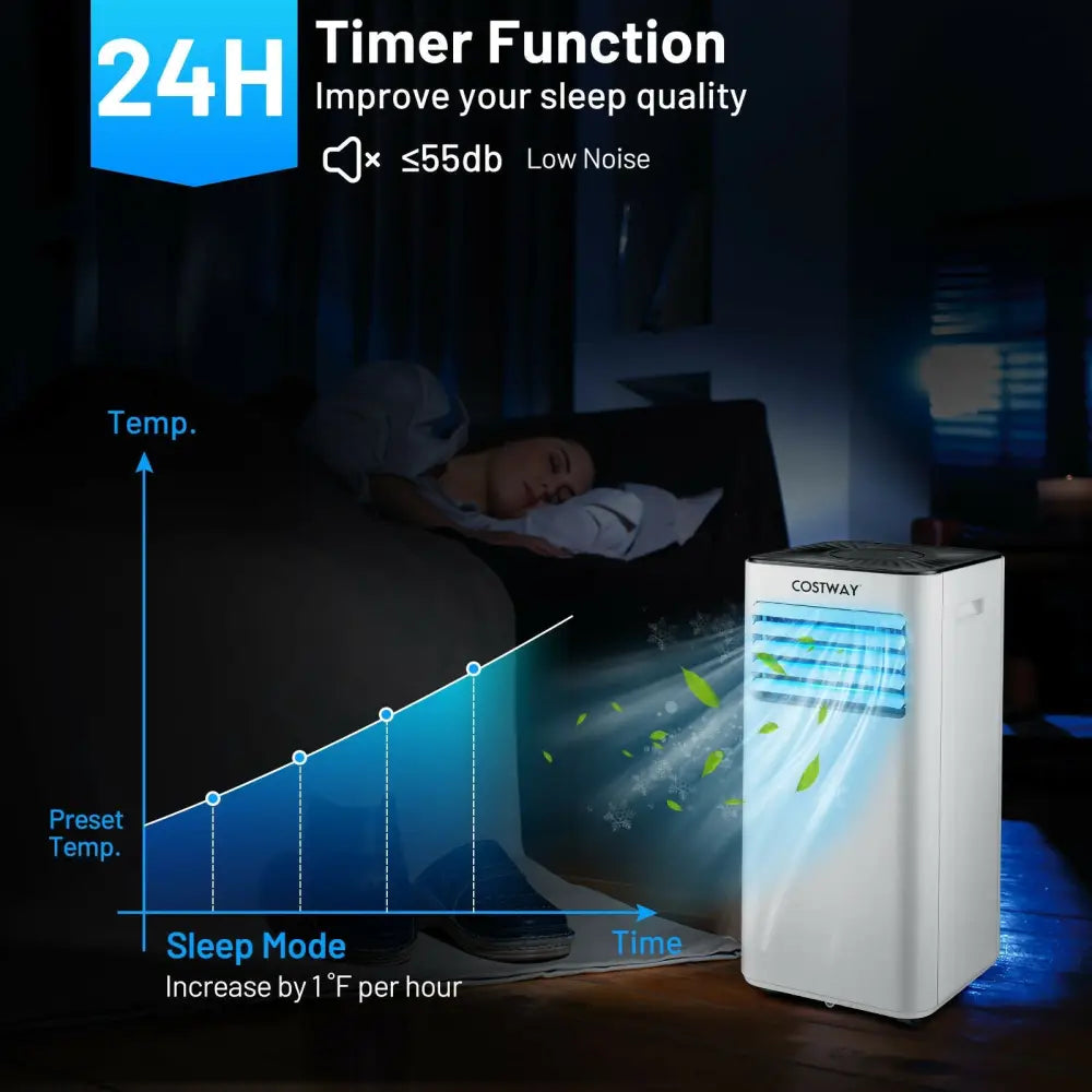 Portable Air Conditioner 10000 BTU Evaporative Air Cooler Dehumidifier-White - White - Portable Air Conditioners