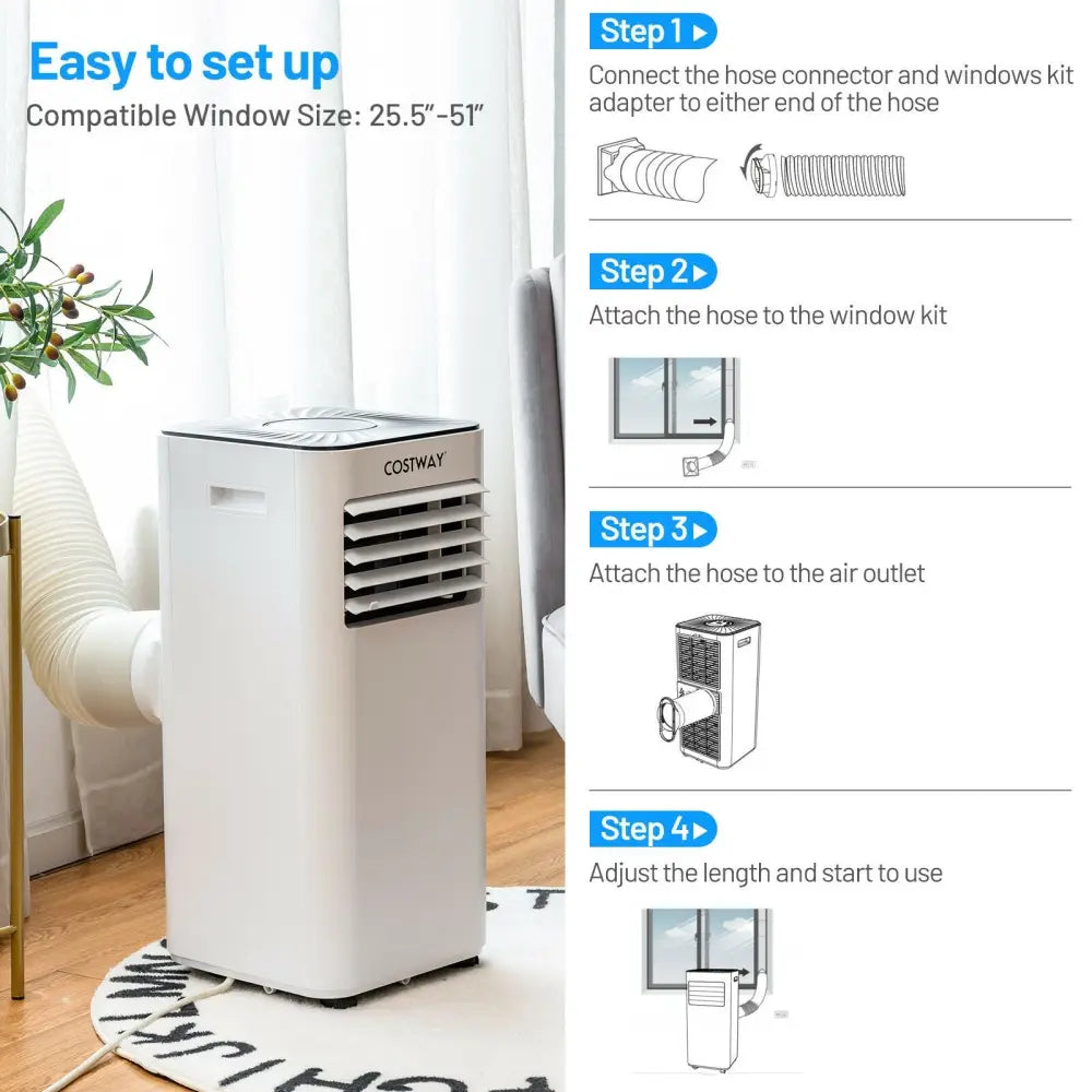 Portable Air Conditioner 10000 BTU Evaporative Air Cooler Dehumidifier-White - White - Portable Air Conditioners