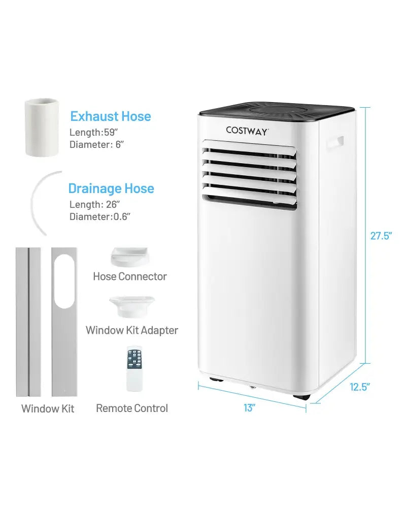 Portable Air Conditioner 10000 BTU Evaporative Air Cooler Dehumidifier-White - White - Portable Air Conditioners
