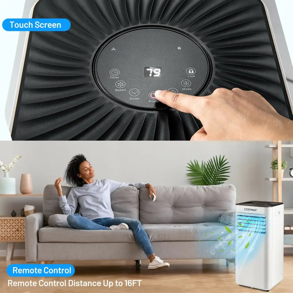 Portable Air Conditioner 10000 BTU Evaporative Air Cooler Dehumidifier-White - White - Portable Air Conditioners