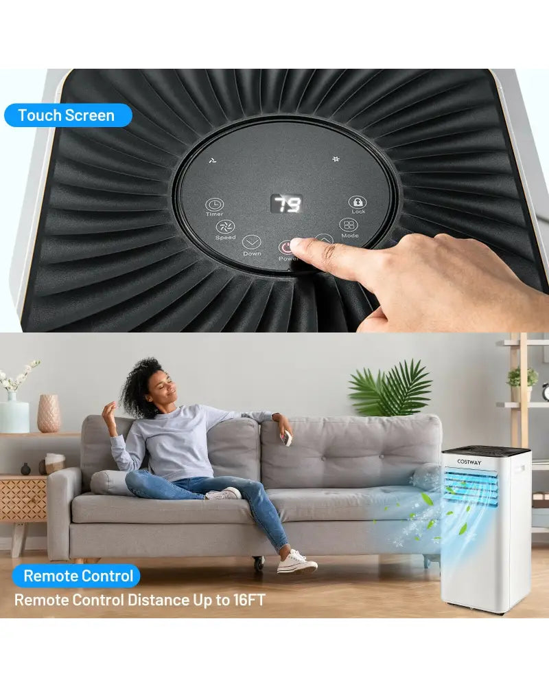 Portable Air Conditioner 10000 BTU Evaporative Air Cooler Dehumidifier-White - White - Portable Air Conditioners