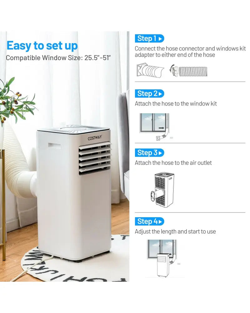 Portable Air Conditioner 10000 BTU Evaporative Air Cooler Dehumidifier-White - White - Portable Air Conditioners