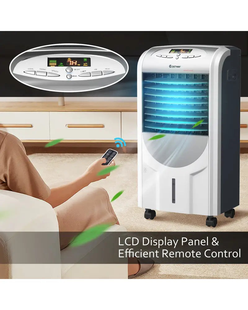 Portable Air Cooler Fan with Heater and Humidifier Function - Gray - Air Coolers