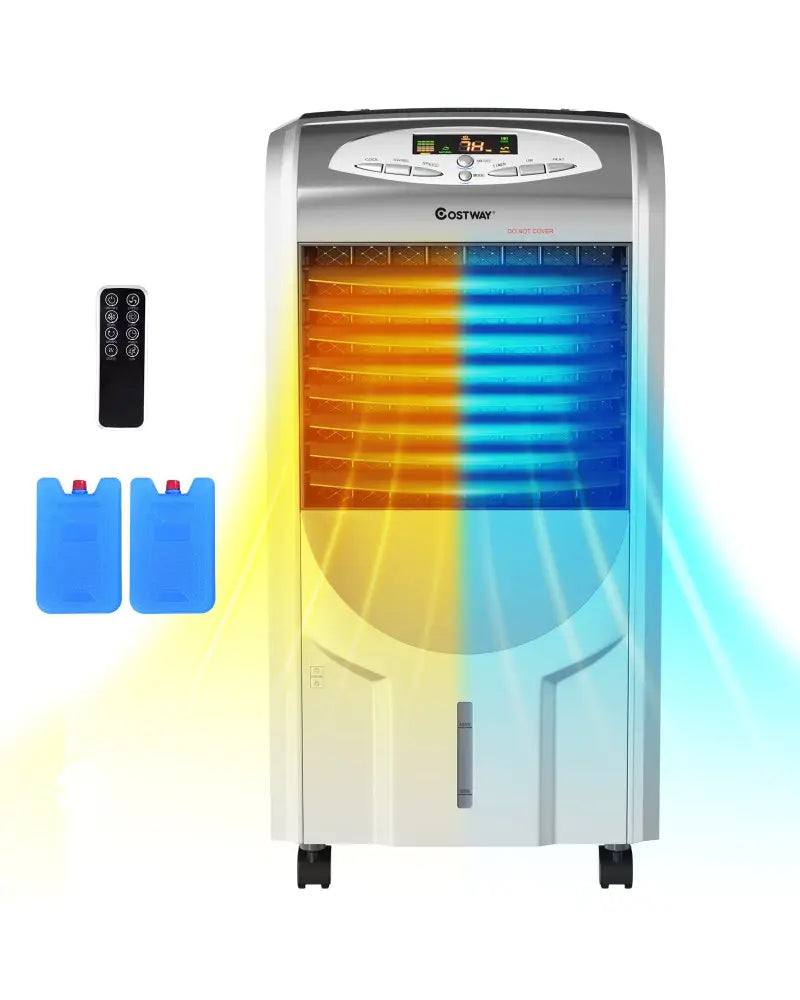 Portable Air Cooler Fan with Heater and Humidifier Function - Gray - Air Coolers