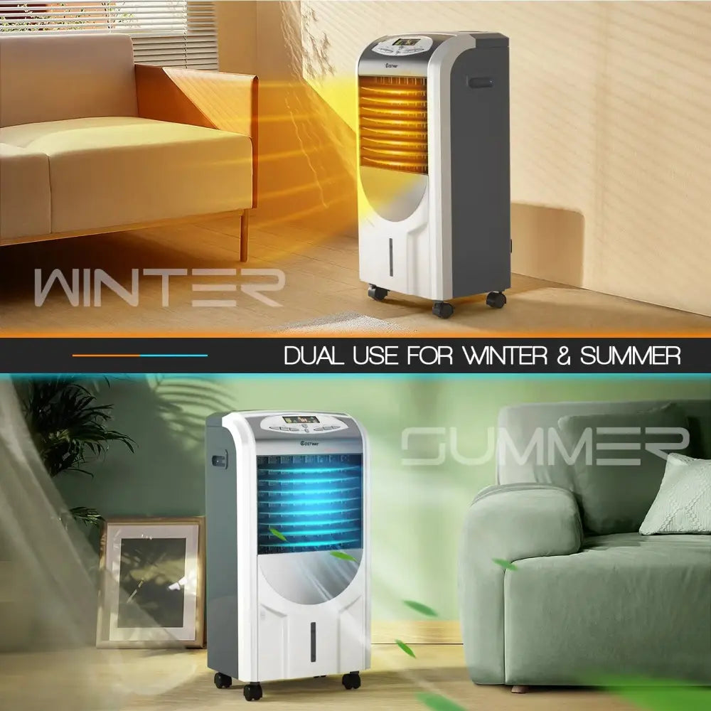 Portable Air Cooler Fan with Heater and Humidifier Function Costway