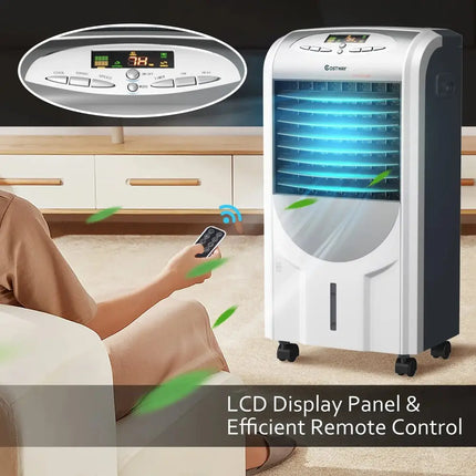 Portable Air Cooler Fan with Heater and Humidifier Function Costway