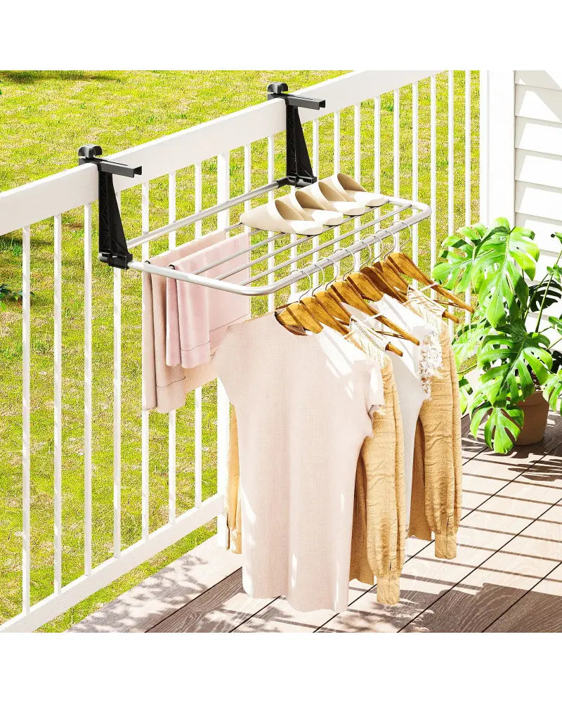 Portable Aluminum Clothes and Towel Drying Rack - Drying Racks