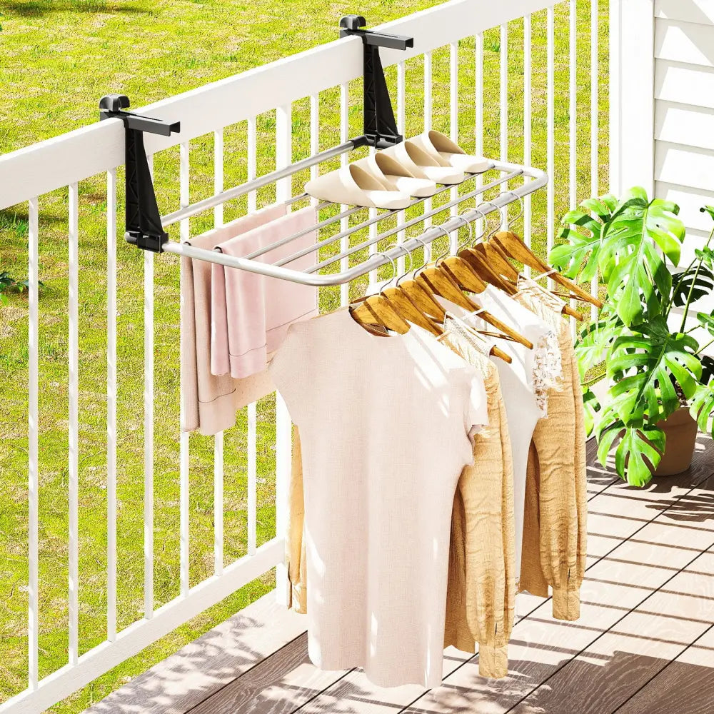 Portable Aluminum Clothes and Towel Drying Rack - Drying Racks
