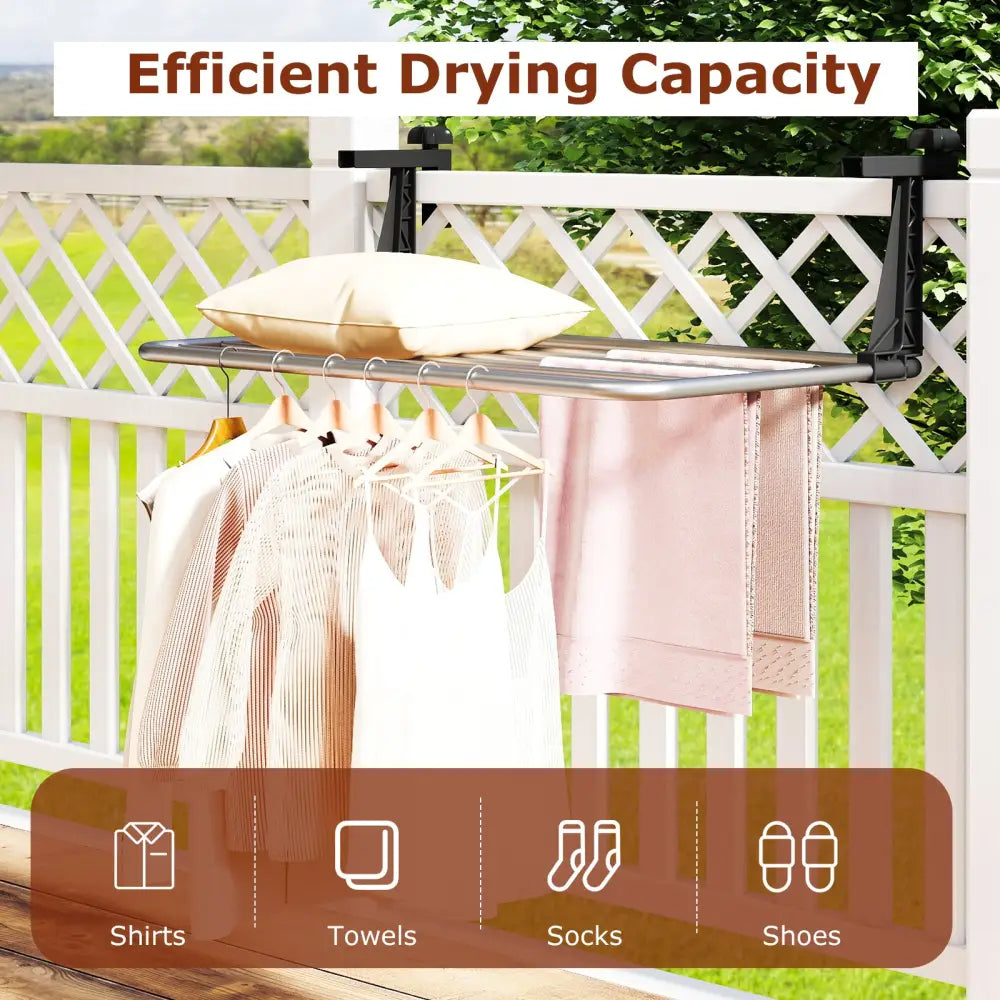 Portable Aluminum Clothes and Towel Drying Rack - Drying Racks