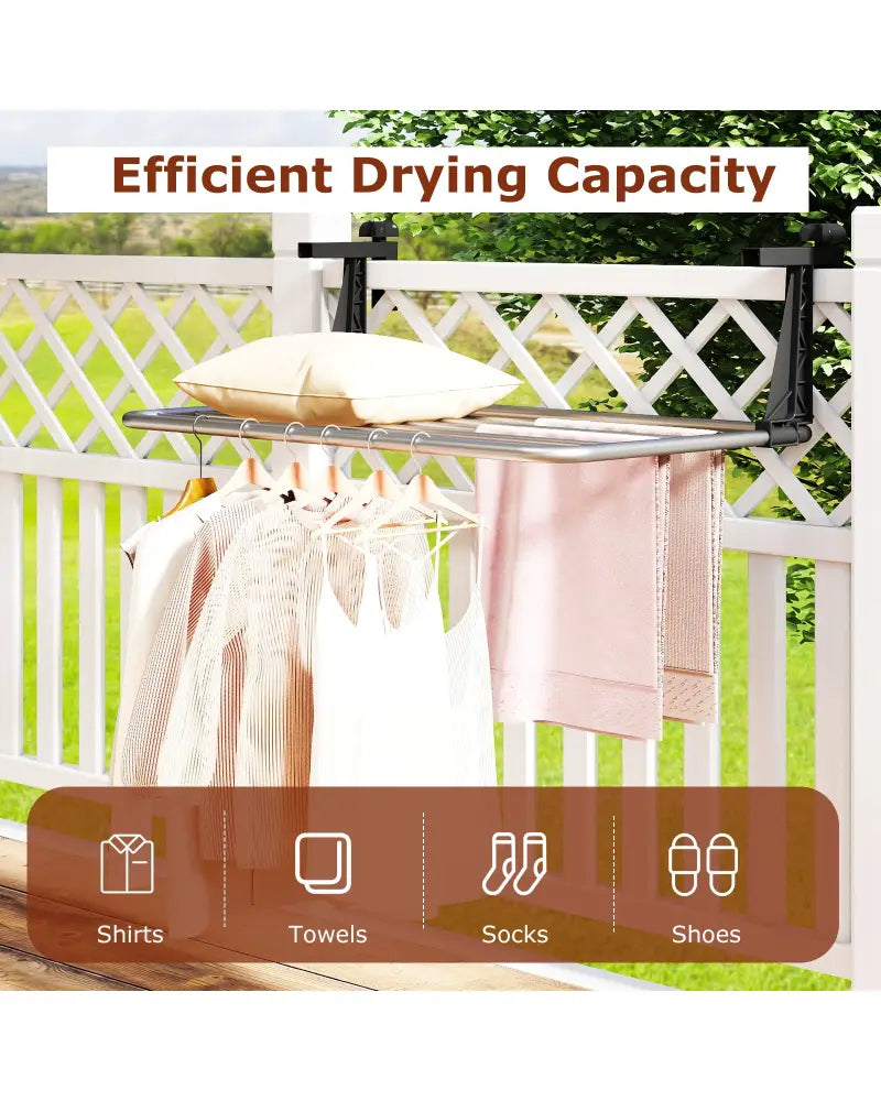 Portable Aluminum Clothes and Towel Drying Rack - Drying Racks
