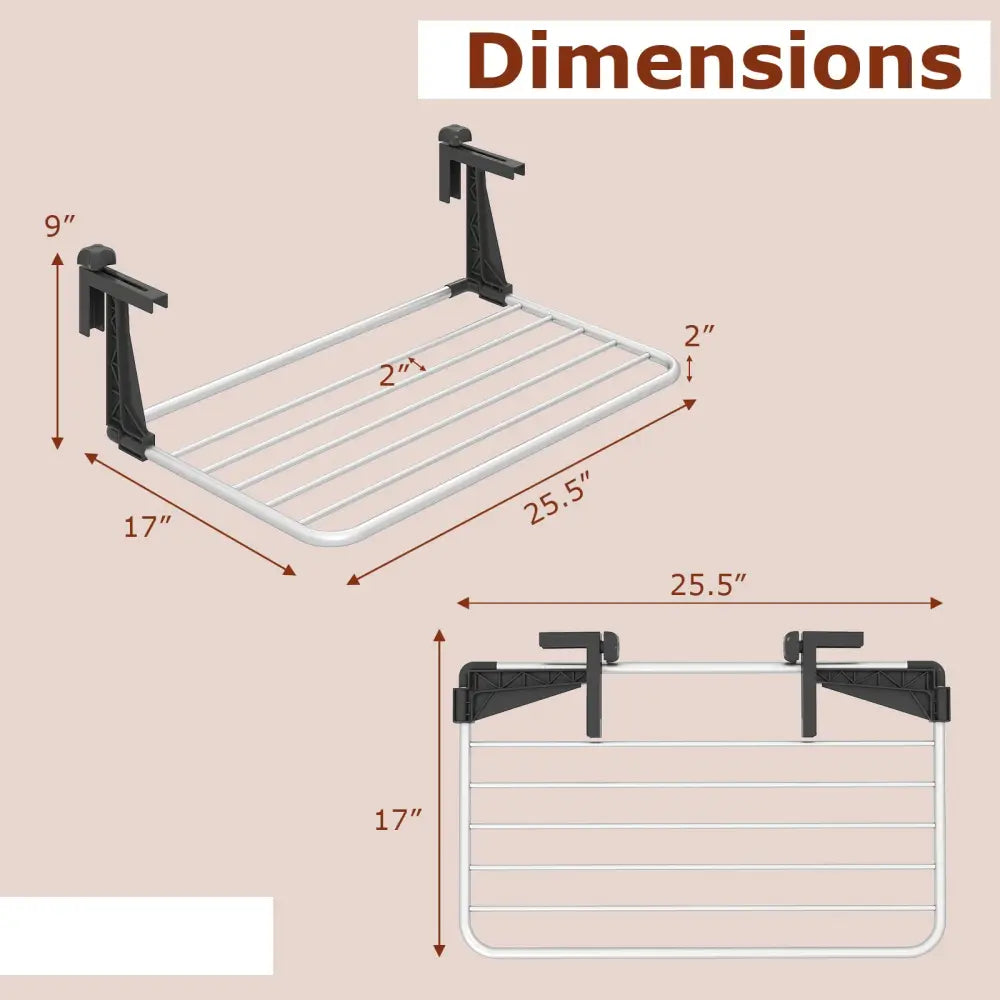 Portable Aluminum Clothes and Towel Drying Rack - Drying Racks