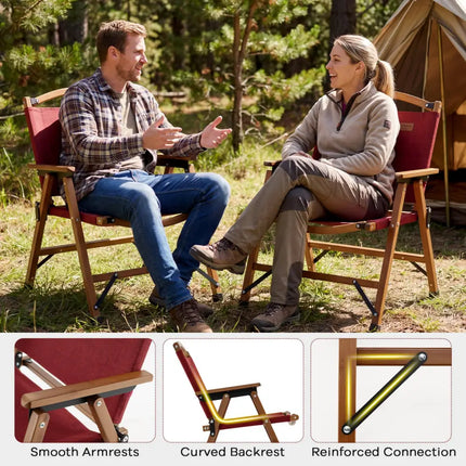 Portable and Lightweight Folding Camping Chair for Patio Picnic Leisure Fishing Travel Beach-Red - Red - Camping