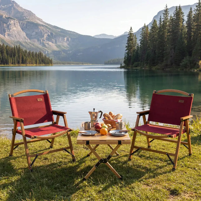 Portable and Lightweight Folding Camping Chair for Patio Picnic Leisure Fishing Travel Beach-Red - Red - Camping