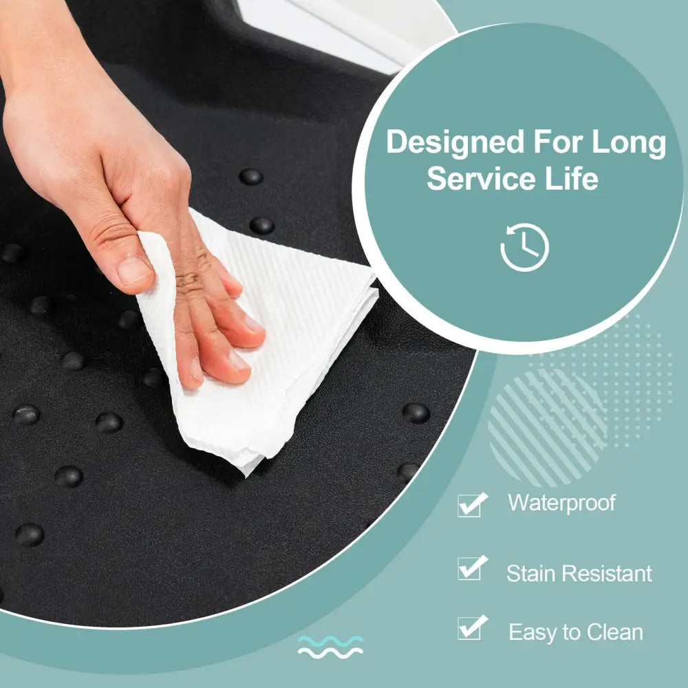 Portable Anti-Fatigue Standing Mat with Massage Points and Diverse Terrain-Black - Black - Sport Equipments
