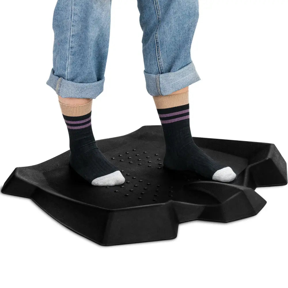 Portable Anti-Fatigue Standing Mat with Massage Points and Diverse Terrain-Black - Black - Sport Equipments