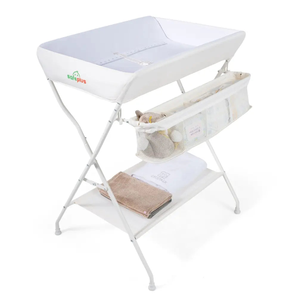 Portable Baby Change Table Folding Newborn Nursery Organizer-Beige - Beige - Changing Tables