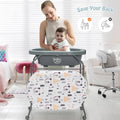 Portable Baby Changing Table with Storage Basket and Shelves-Gray - Gray - Changing Tables