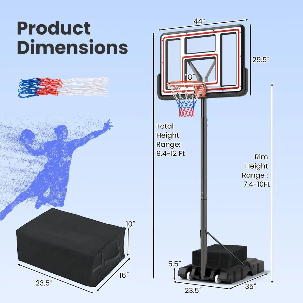 Portable Basketball Hoop Adjustable Basketball Goal System - Sport Equipments