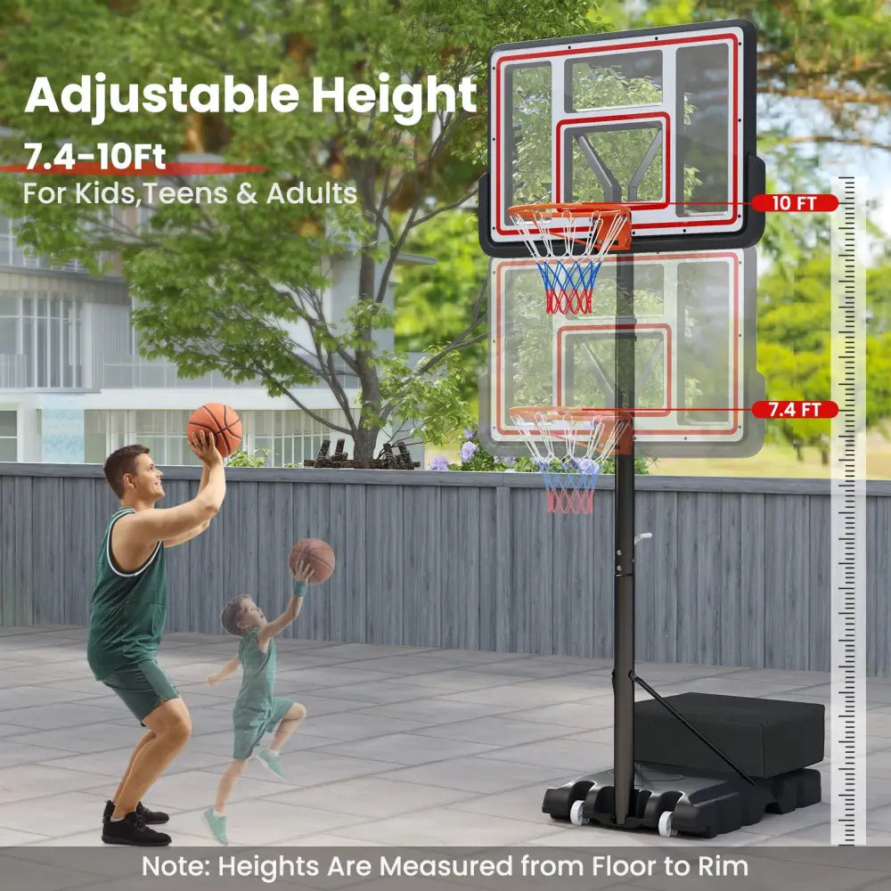 Portable Basketball Hoop Adjustable Basketball Goal System - Sport Equipments