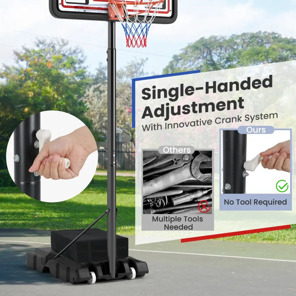 Portable Basketball Hoop Adjustable Basketball Goal System - Sport Equipments