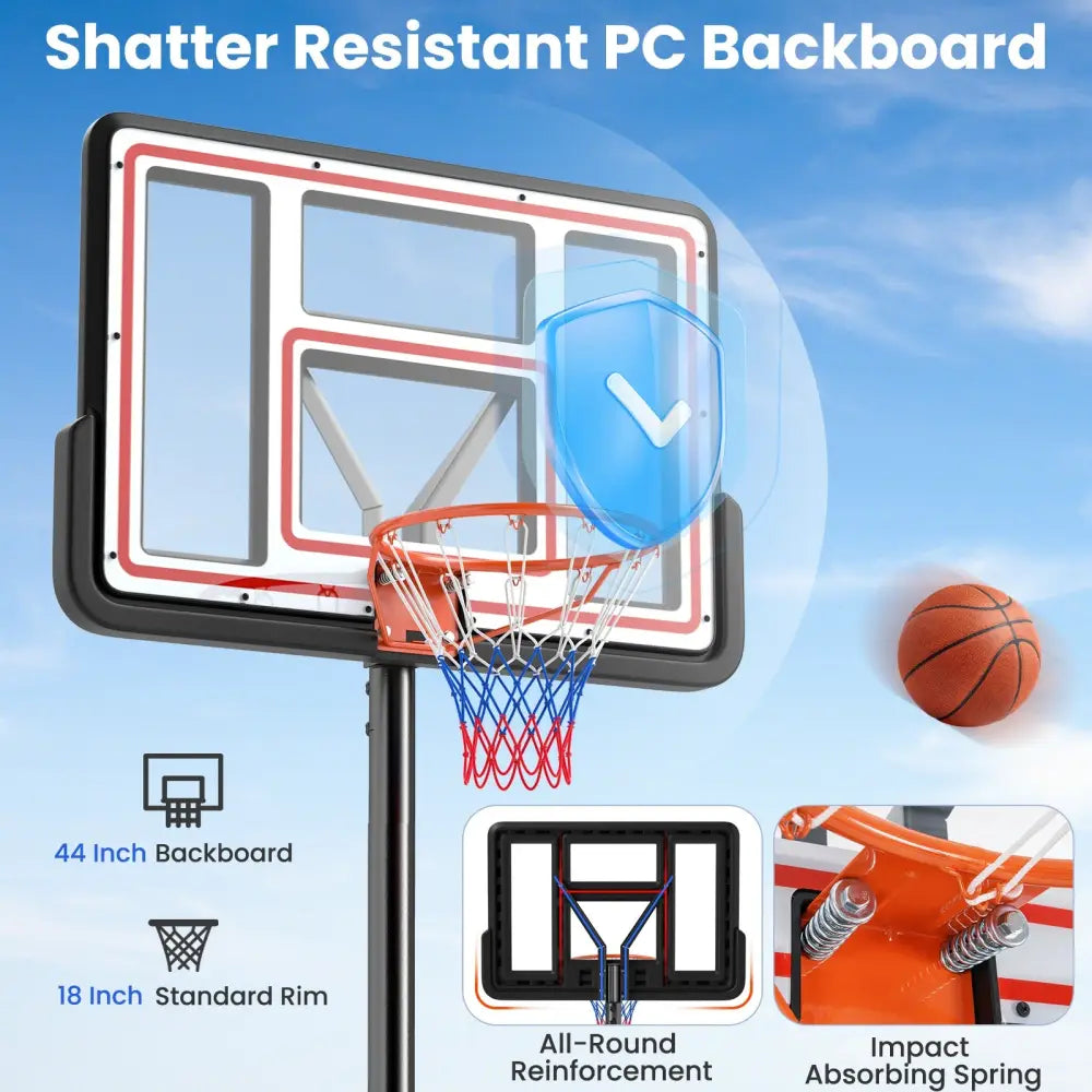 Portable Basketball Hoop Adjustable Basketball Goal System - Sport Equipments