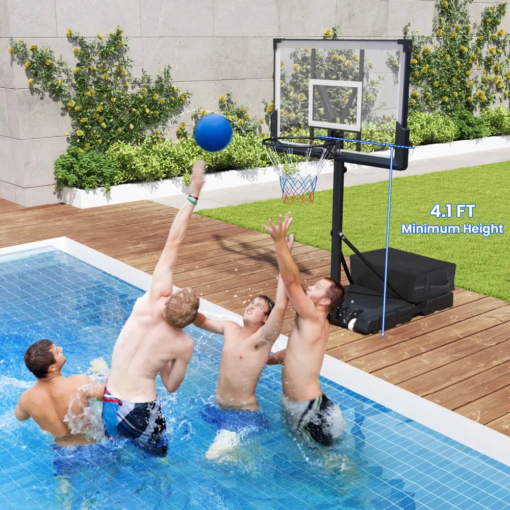 Portable Basketball Hoop Outdoor Basketball Goal System Adjustable for Kids Teens Adults - Sport Equipments