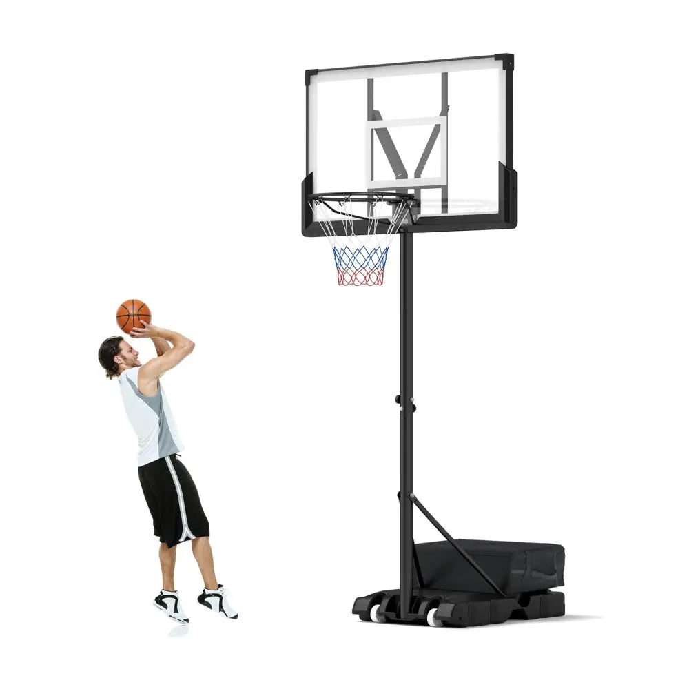 Portable Basketball Hoop Outdoor Basketball Goal System Adjustable for Kids Teens Adults - Sport Equipments