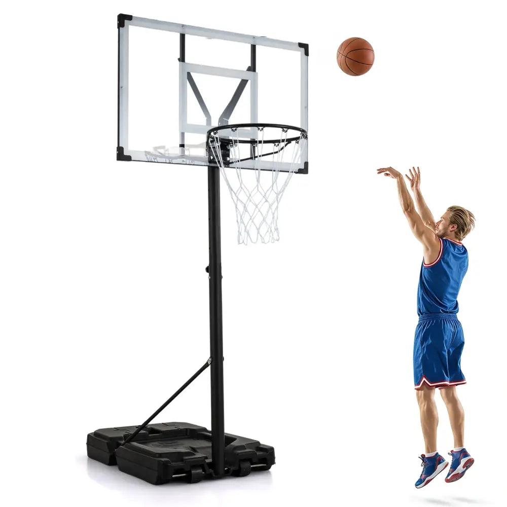 Portable Basketball Hoop with 4.43-10 Ft Adjustable Height - Sport Equipments