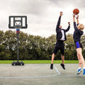 Portable Basketball Hoop with 4.6 to 10 Feet 10-Level Height Adjustable - Black - Sport Equipments