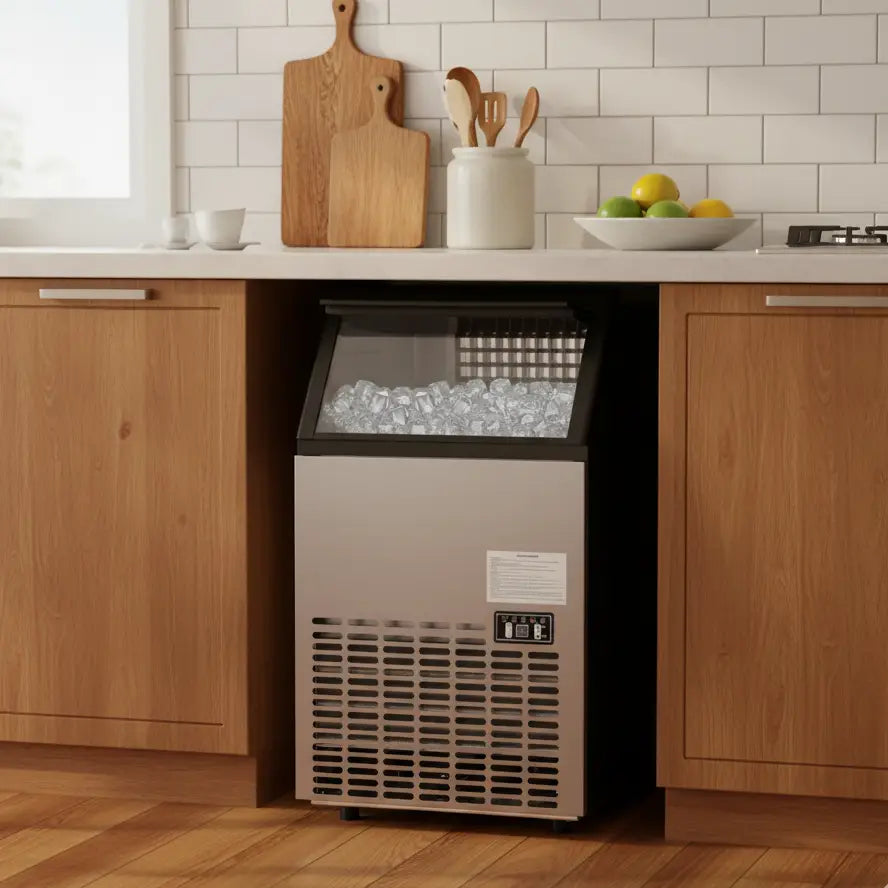 Portable Built-In Stainless Steel Commercial Ice Maker - Black - Ice Makers