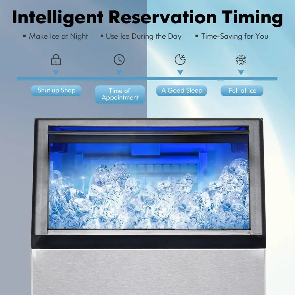 Portable Built-In Stainless Steel Commercial Ice Maker - Black - Ice Makers