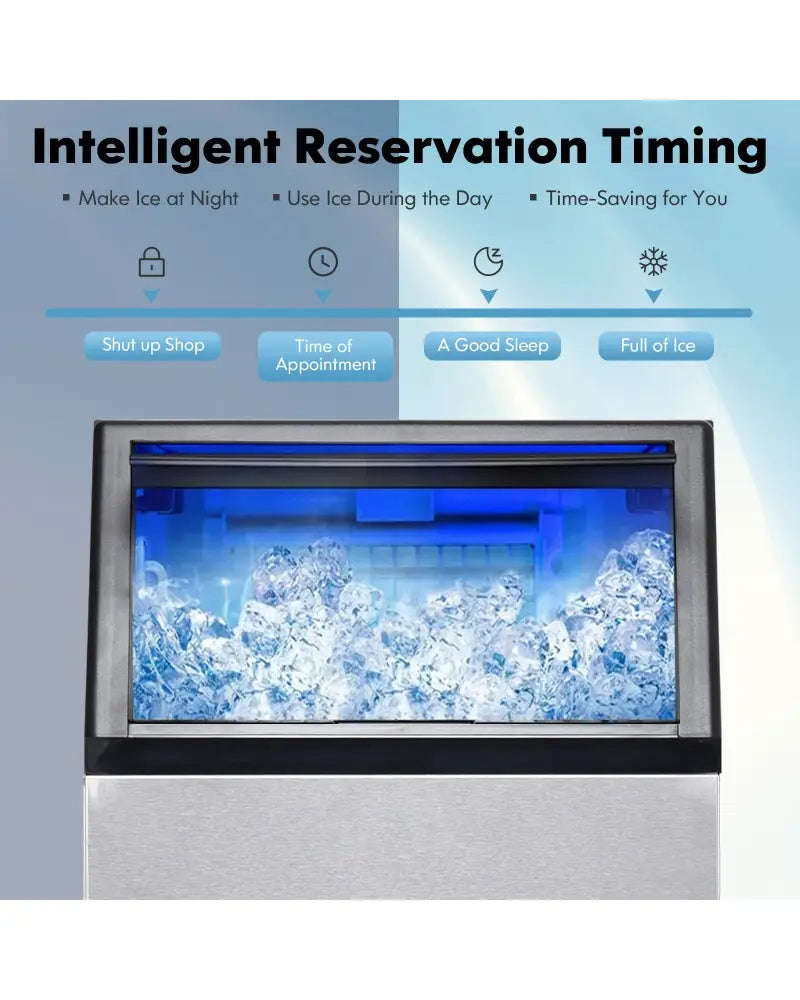 Portable Built-In Stainless Steel Commercial Ice Maker - Black - Ice Makers